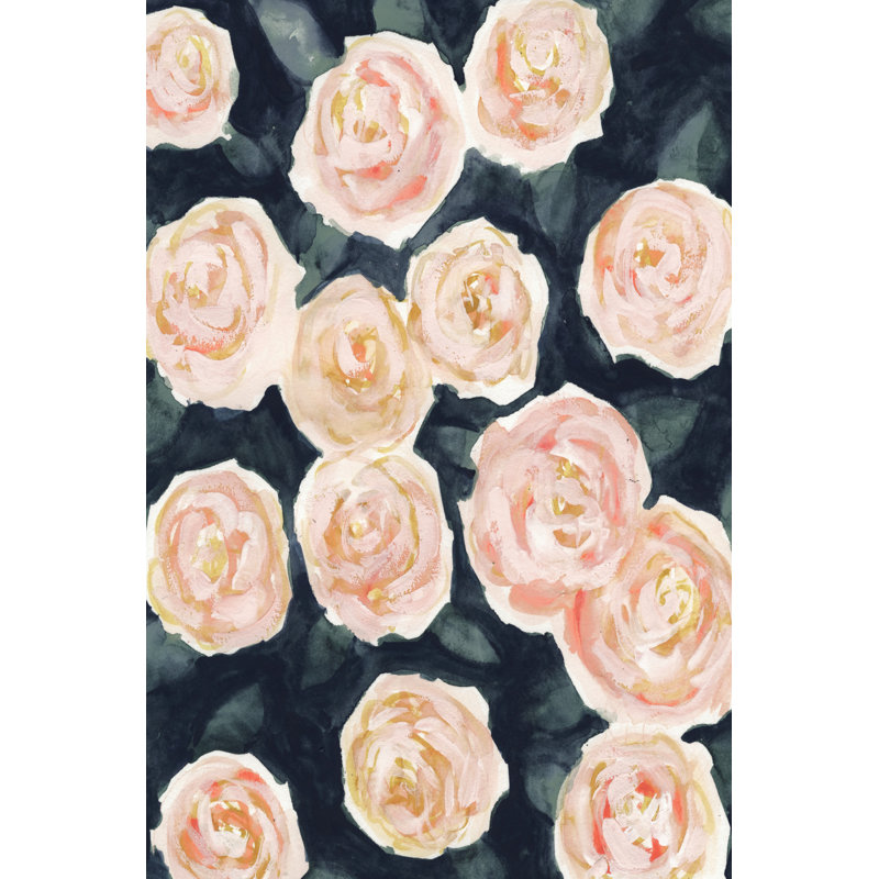 Peach Petals II - Wrapped Canvas Painting, 46cm H x 30cm W