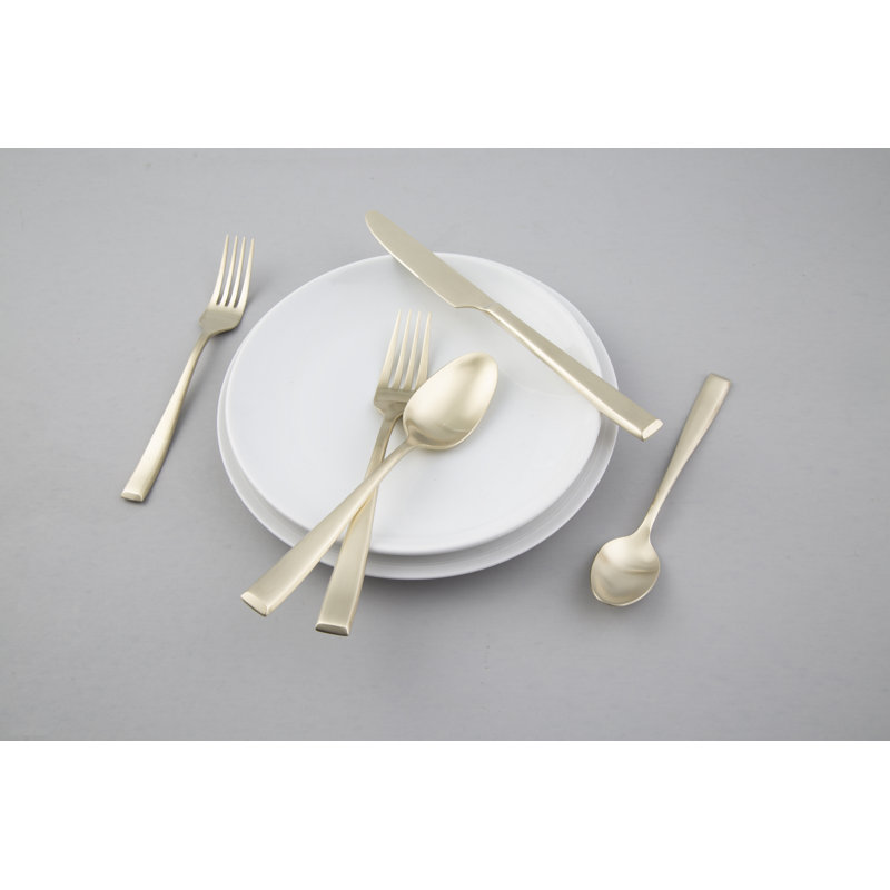Samira 20 Piece Flatware Set, Service for 4, Champagne