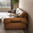 Coffee Genuine Leather Modular Sofa cushion couch