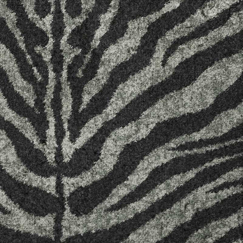 Premium Machine Washable Dream Shag Zebra Rug, Shadow, 2'6" x 3'10"
