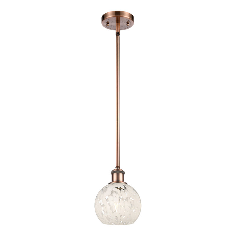 Luminaire suspendu 1 lumière Ballston Mouchette-516-G1216, H 8 po x l 6 po x P 6 po, Cuivre antique