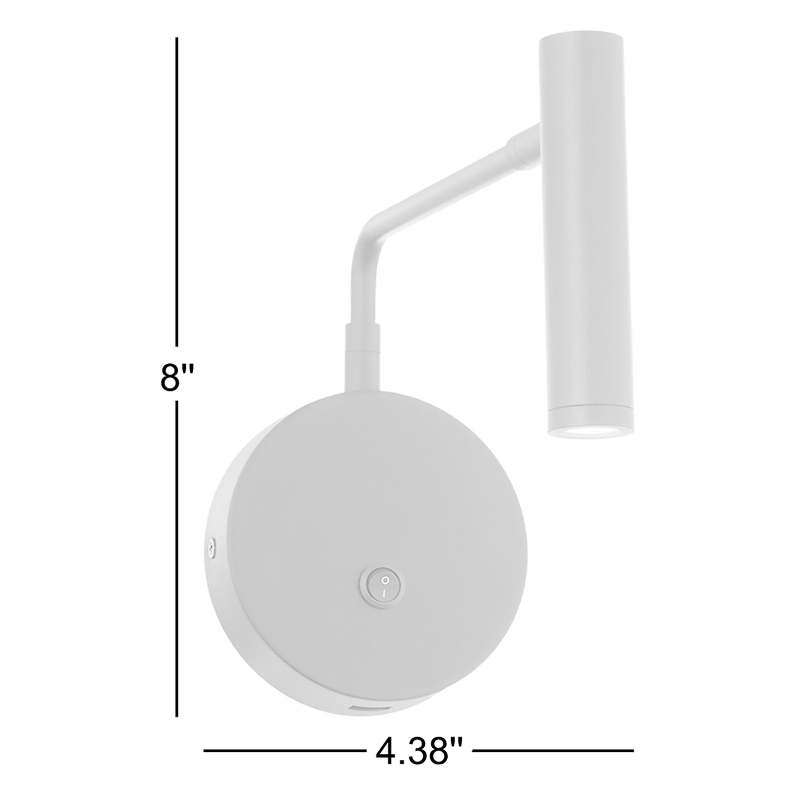 dweLED Sprig Single Light Dimmable Spotlight Sconce, White