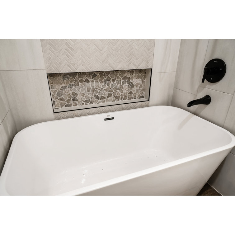 Streamline 57 in. Acrylic Clawfoot Non-Whirlpool Bathtub in Glossy