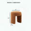 Tabouret d'appoint à plateau rond - Tissu brun selle Teddy - Conception de banc - Contemporain