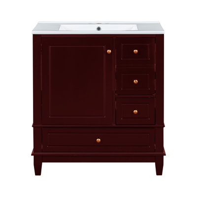 30'' Single Bathroom Vanity With Ceramic Top