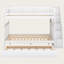 Lit superposé double au-dessus de double avec lit gigogne et escalier, conception convertible 3 en 1 en bois massif avec tablettes de rangement intégrées et garde-corps de sécurité-1326413665