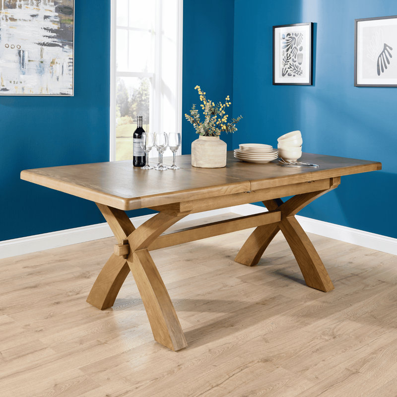 Ciro 2.3m Oak & MDF Veneer Extending Dining Table, 78cm H x 150cm W x 100cm D