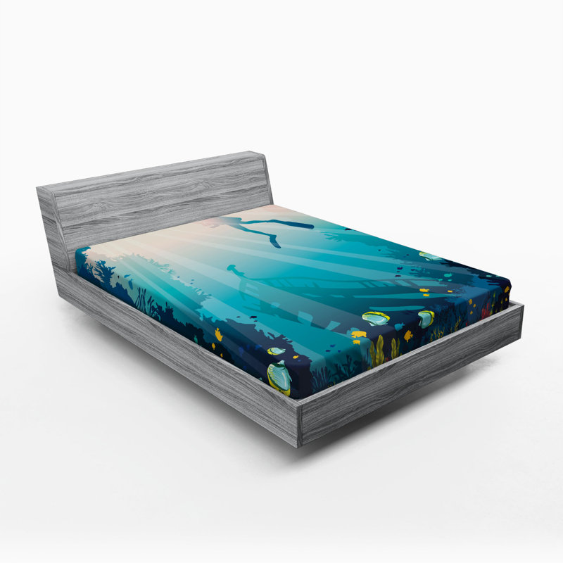 Sea Life Microfiber Fitted Sheet, Full Fitted Sheet