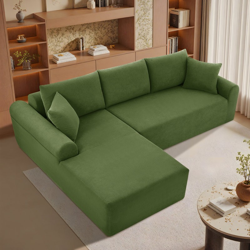 Canapé modulaire en forme de L Boneless, Vert