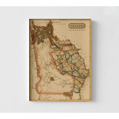 Georgia 1817, Georgia County Map, USA Travel Map Poster Print, Antique Map Of Georgia, Historic Maps Poster, Peach State Map Print