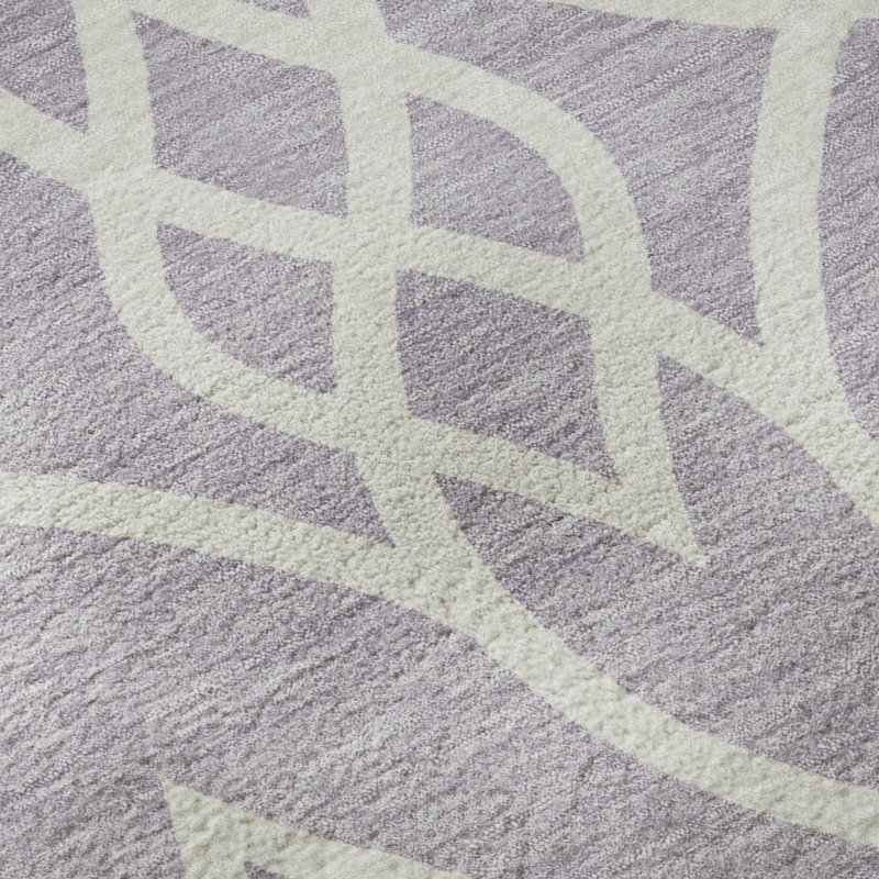 Premium Machine Washable Prisco Lavender Rug, Rectangle 10' x 14'