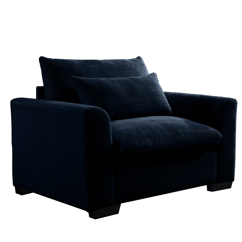 Fauteuil d'appoint Blue Corduroy, Bleu