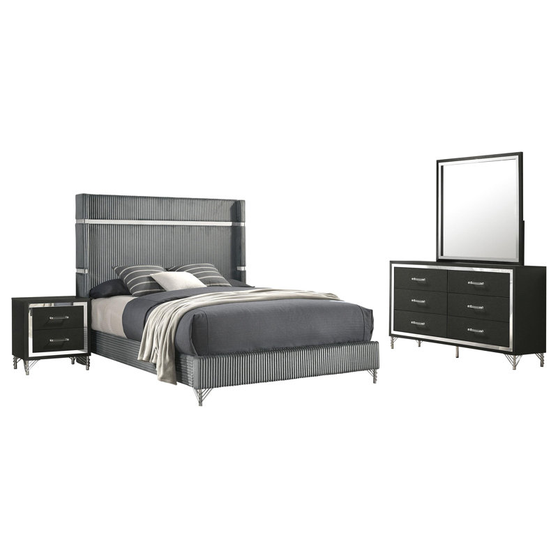 Ensemble de chambre avec très grand lit 4 pièces Clanton, King