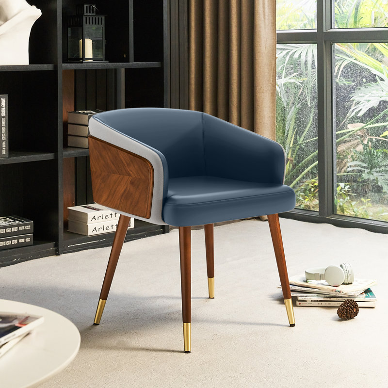 Chaise rembourrée Enrico, Marine