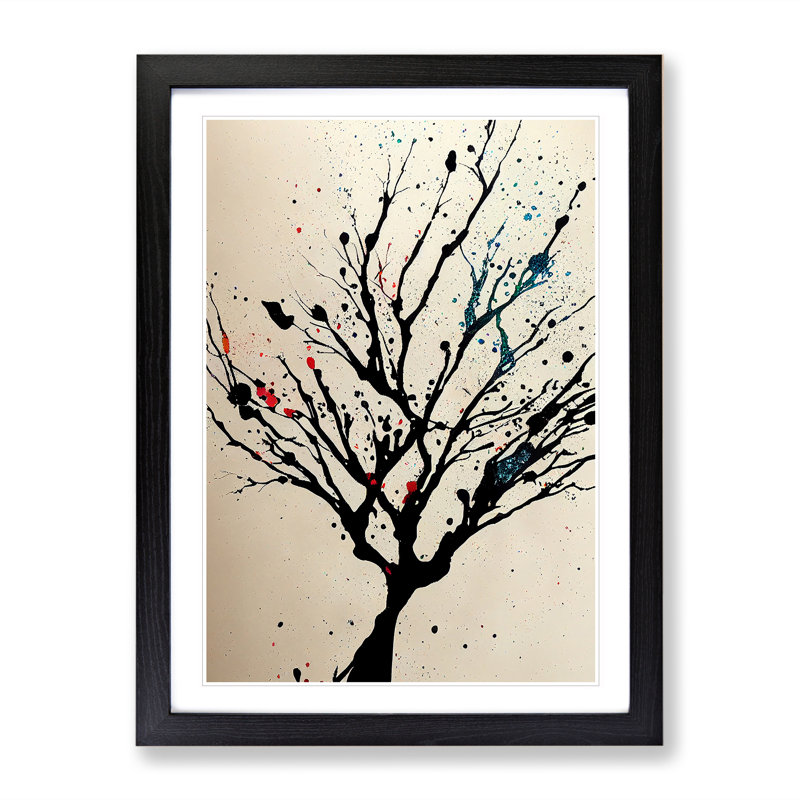 The Delightful Tree Abstract - Framed Print, Black