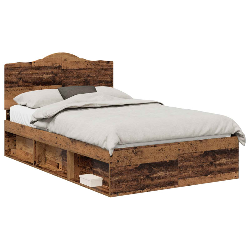 Solid Wood Bed Frame, Small Double (4'), Old Wood