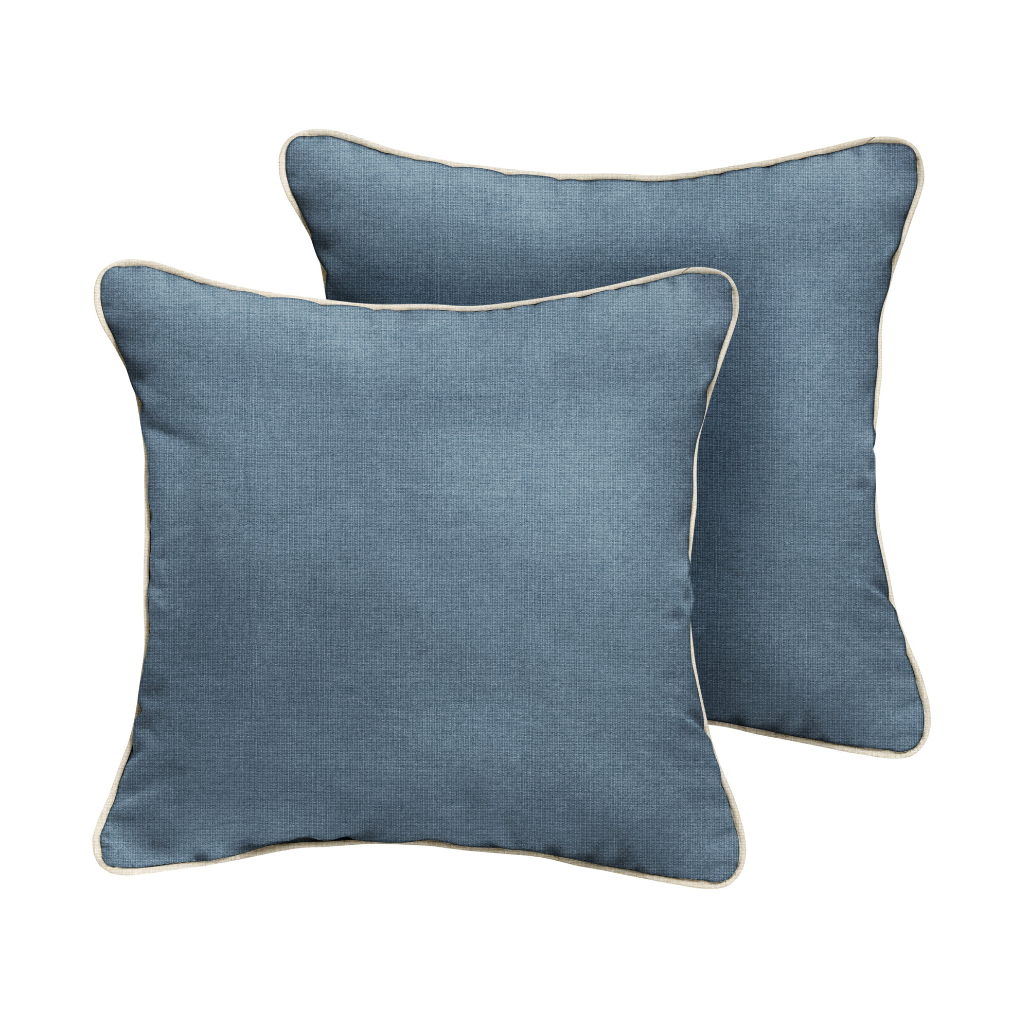 Jaclyn Sunbrella® Indoor/Outdoor Throw Pillow, Natural/Blue, 24" x 24"