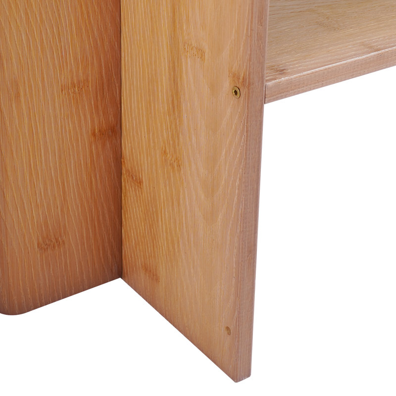 Banc de rangement en bambou 2 niveaux, Brun