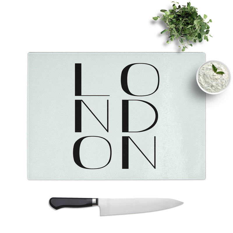London Typography Chopping Board, 28.5cm W x 39cm L