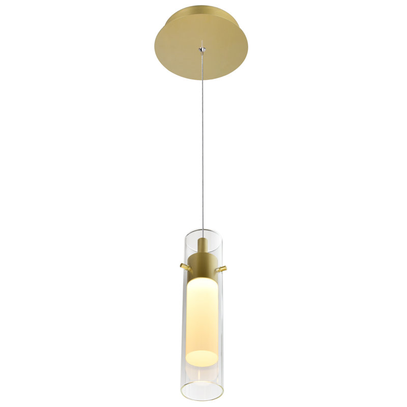 Mini-luminaire suspendu DEL doré satiné, Or satiné