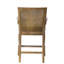 Reclaimed Wood Counter Stool With Cane Back And Fabric Finish Seat Soft Padding