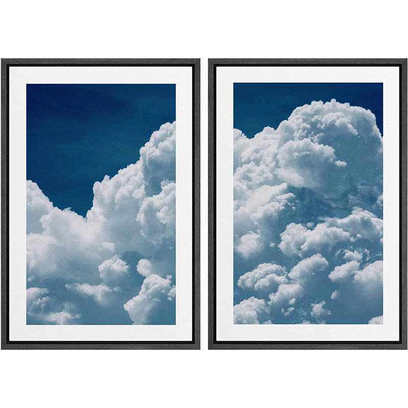 Ensemble de 2 reproductions encadrées sur toile, Noir, H 24 po x l 32 po x P 1,5 po