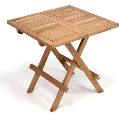 Teak Outdoor Folding Side Table - 20" Square