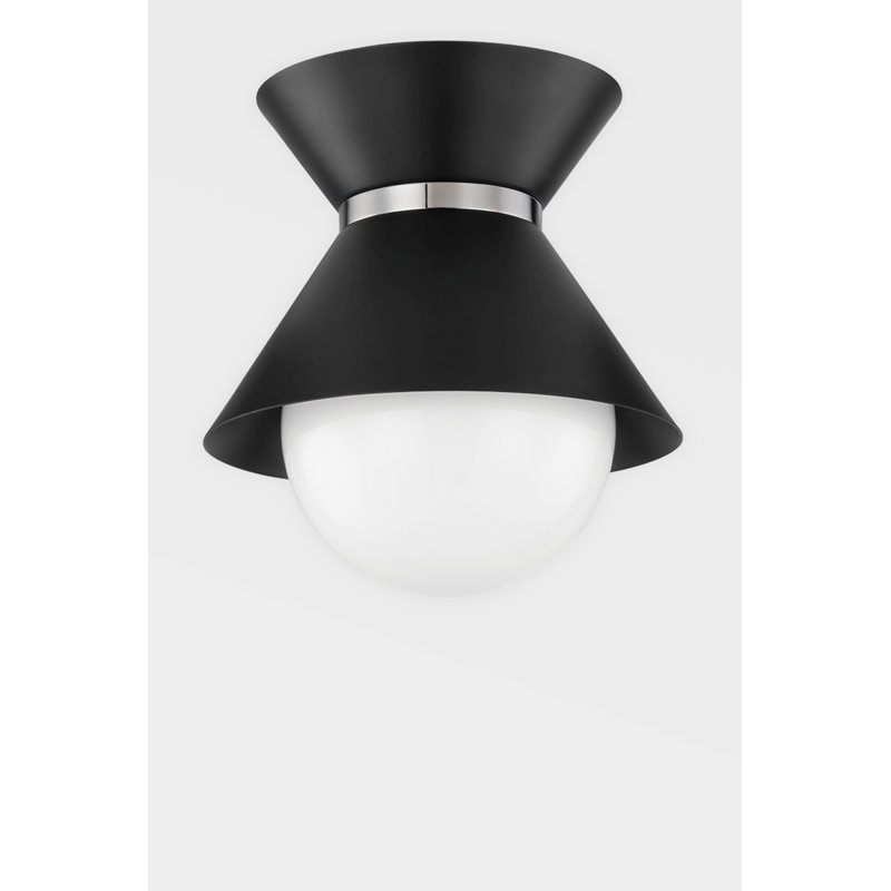 Scout 1 - Light Semi Flush Mount, Soft Black/Polished Nickel