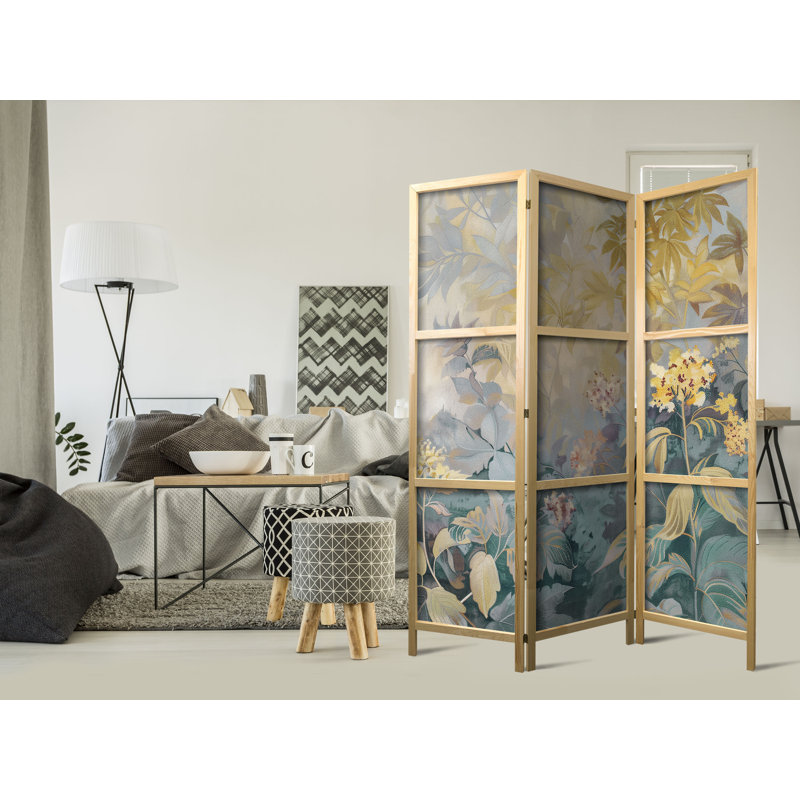 171cm H Solid Wood Folding Room Divider, 171cm H x 135cm W x 1.2cm D, 3