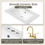 Meuble-lavabo élégant avec lavabo - Design moderne et élégant, structure en bois massif et panneau de fibres à densité moyenne, grand rangement avec tiroir profond et panier coulissant à 2 niveaux-112763567