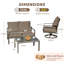 Ensemble de conversation d'extérieur en métal 4 pièces avec 2 chaises berçantes pivotantes en corde tissée à la main-1013716485