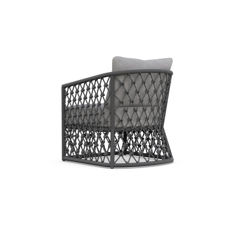 Amelia Patio Chair with Cushions, Ash Frame/Fog Cushion