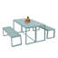 Ensemble repas d'extérieur en métal 63 po avec table rectangulaire et bancs Aoodor-67211275