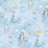 Tiny Tots 2 Glittery Mermaids Design 33' L x 21" W Wallpaper Roll
