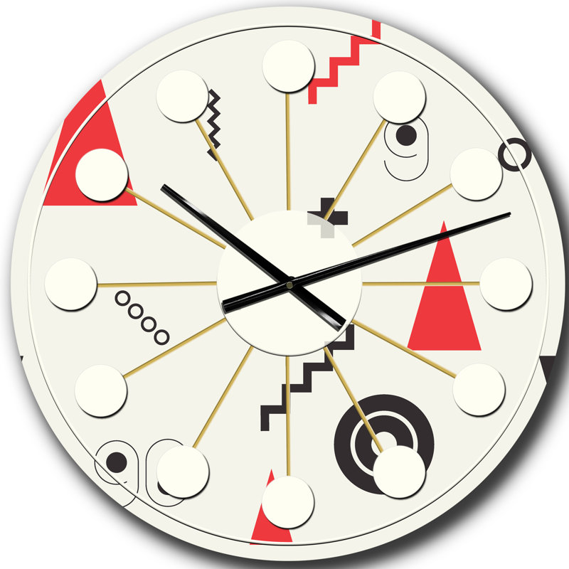 Triangulaire rétro Design III - horloge murale Mid-Century moderne, Surdimensionné