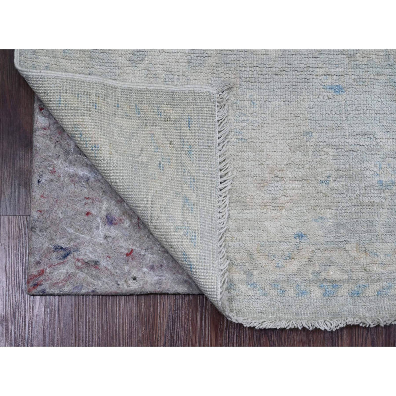 Tapis de couloir gris en laine noué à la main 2 pi 8 po x 9 pi 8 po Angora Oushak 10331F1739FD4D478132D1D34EF39AB9