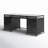 Bayline Glass Top Metal Base Executive Desk