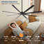 Ventilateur de plafond industriel à courant continu de 96 pouces, grand ventilateur de plafond avec 8 pales réversibles, télécommande à 5 vitesses, noir-880639171