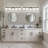 Modern 5-Light Black Vanity Fixture With Frosted Glass Shades