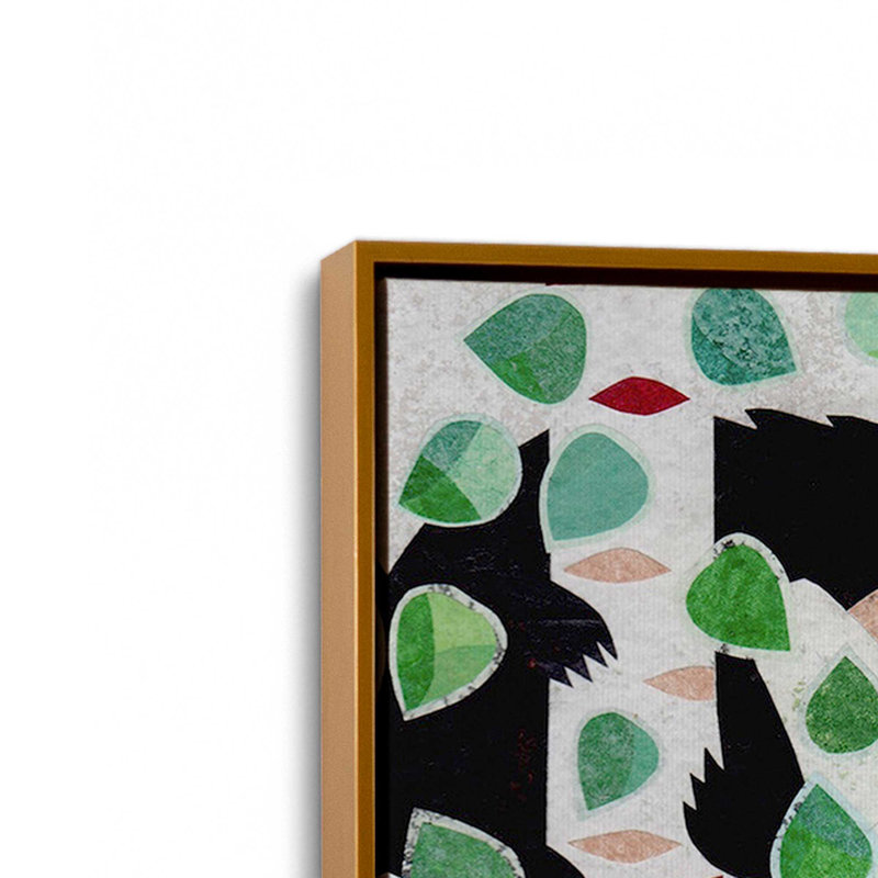 «Wilderness Collage I» par Kim Conway, reproduction d'art, H 48 po x l 32 po, Floater Framed Print without Mat Canvas, Doré