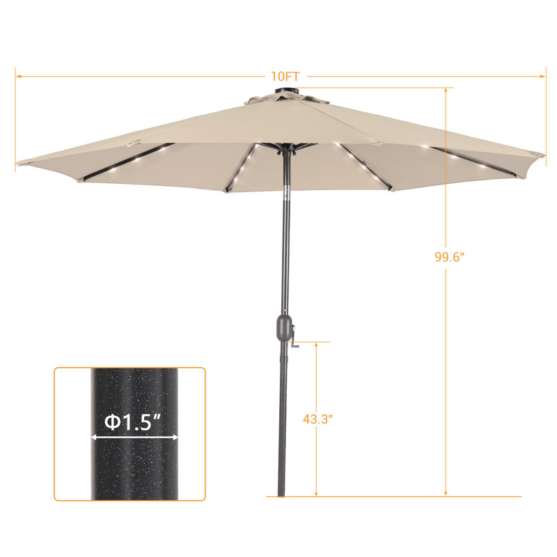Parasol de marché pour terrasse 10 pi, Beige
