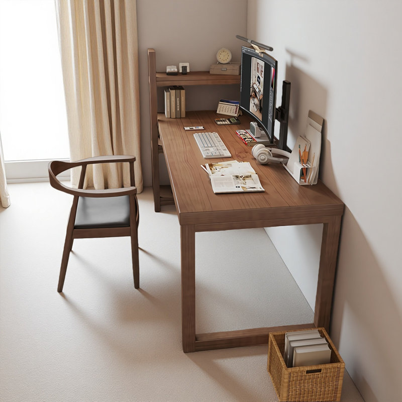 Bureau rectangulaire simple en bois massif de pin Burlywood, H 43,3 po x l 78,7 po x P 31,5 po