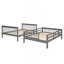 Lit superposé en escalier avec rangement et garde-corps pour chambre à coucher, dortoir, gris