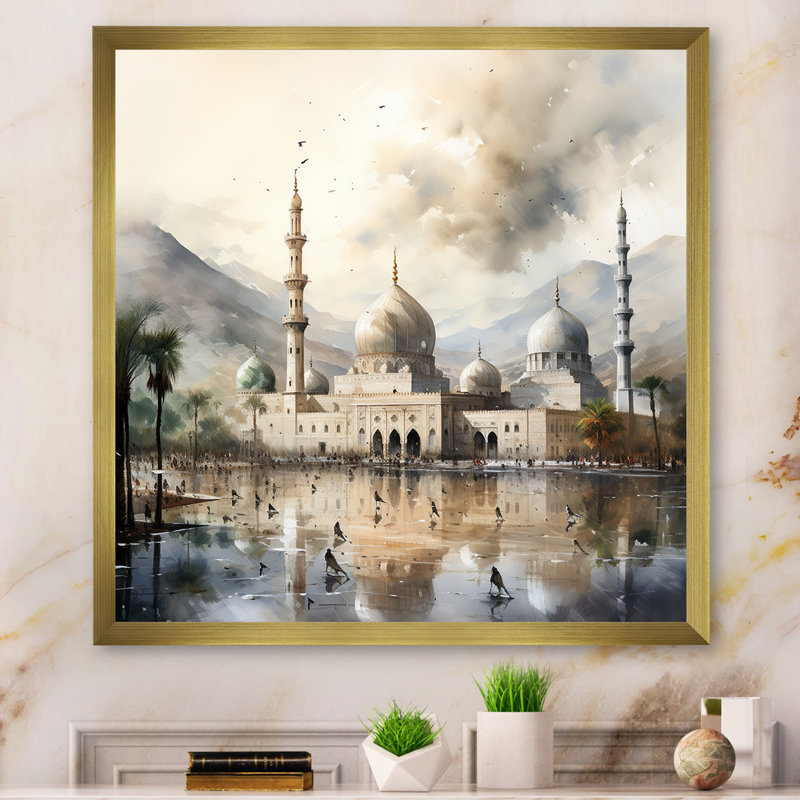 «Mosquée» par Mosquée, Cadre flottant doré, H 36 po x l 36 po x P 1,5 po