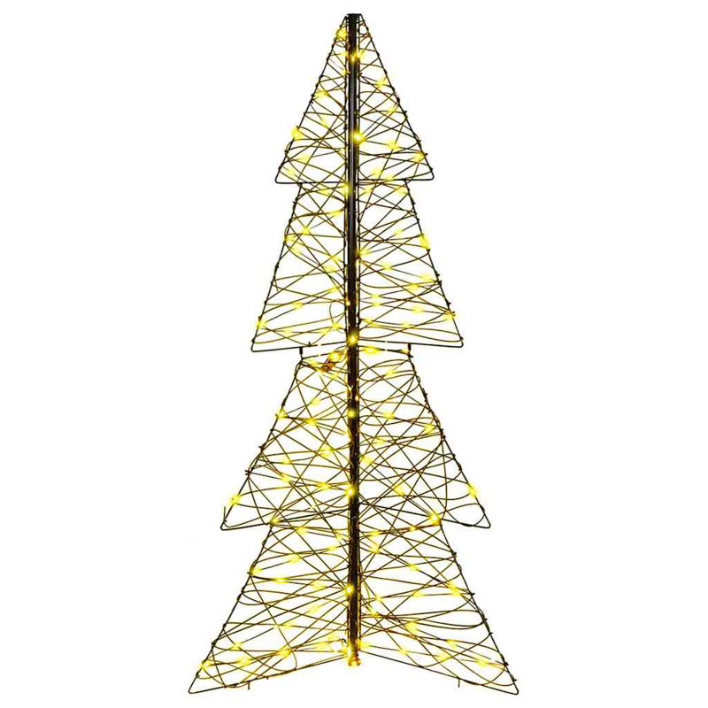 vidaXL Christmas Tree with 240 LEDs Acrylic, Warm White/Black, 150cm H x 83cm W x 43cm D