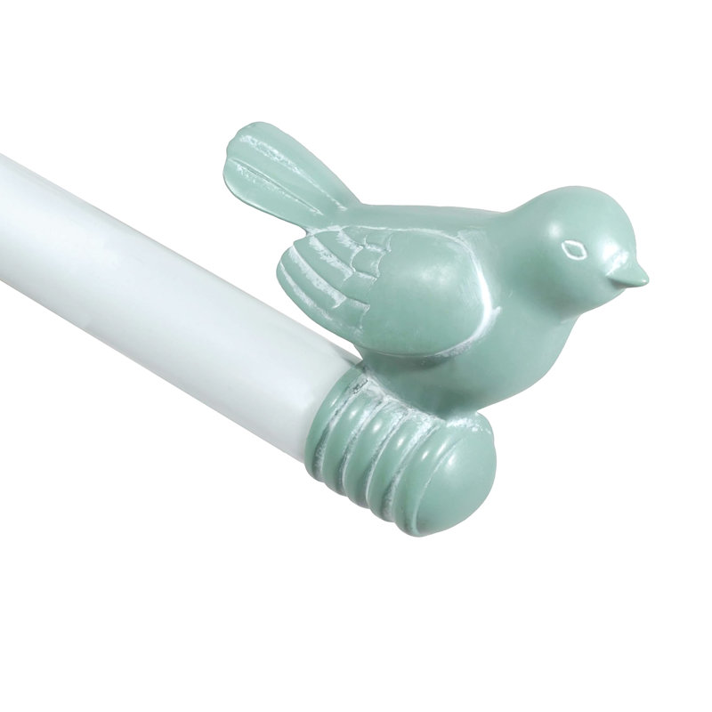 Tringle à rideaux simple réglable Kolb, 84 po à 120 po, Bleu sarcelle