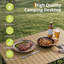 Table de camping pliante et portable en aluminium avec plateau imitation bois et hauteur réglable | Table légère et enroulable avec sac de transport pour le camping, les pique-niques, les barbecues et la terrasse-159201237-159201239