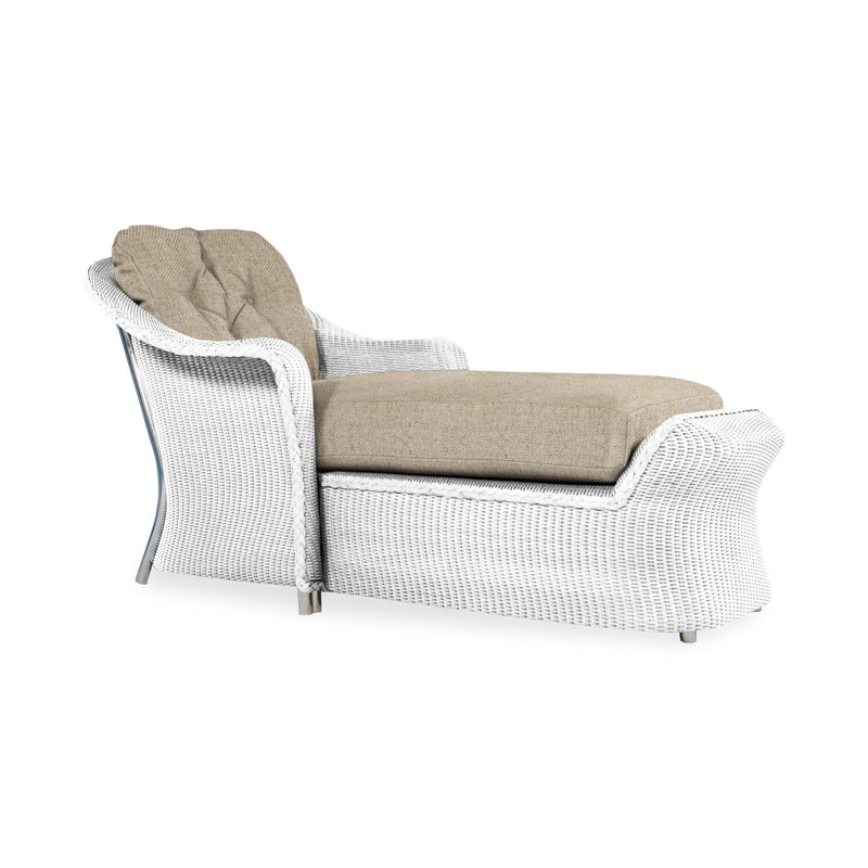 Reflections Outdoor Chaise Lounge, Rumba Straw, White