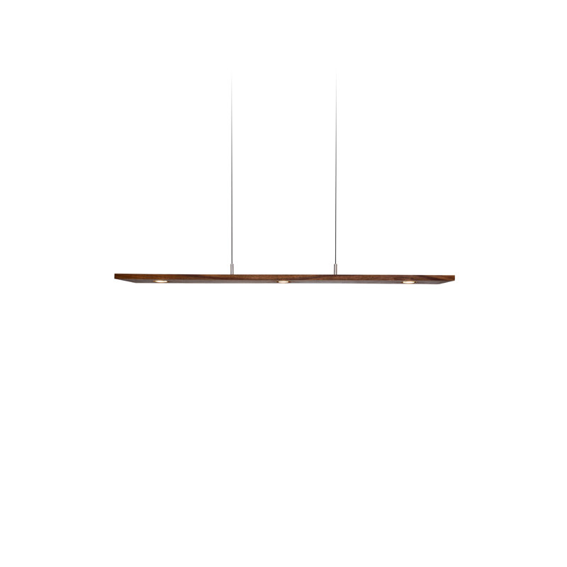 Vix Dimmable LED Pendant, 3500K, 0.75" H x 34" W x 8" D, Oiled Walnut