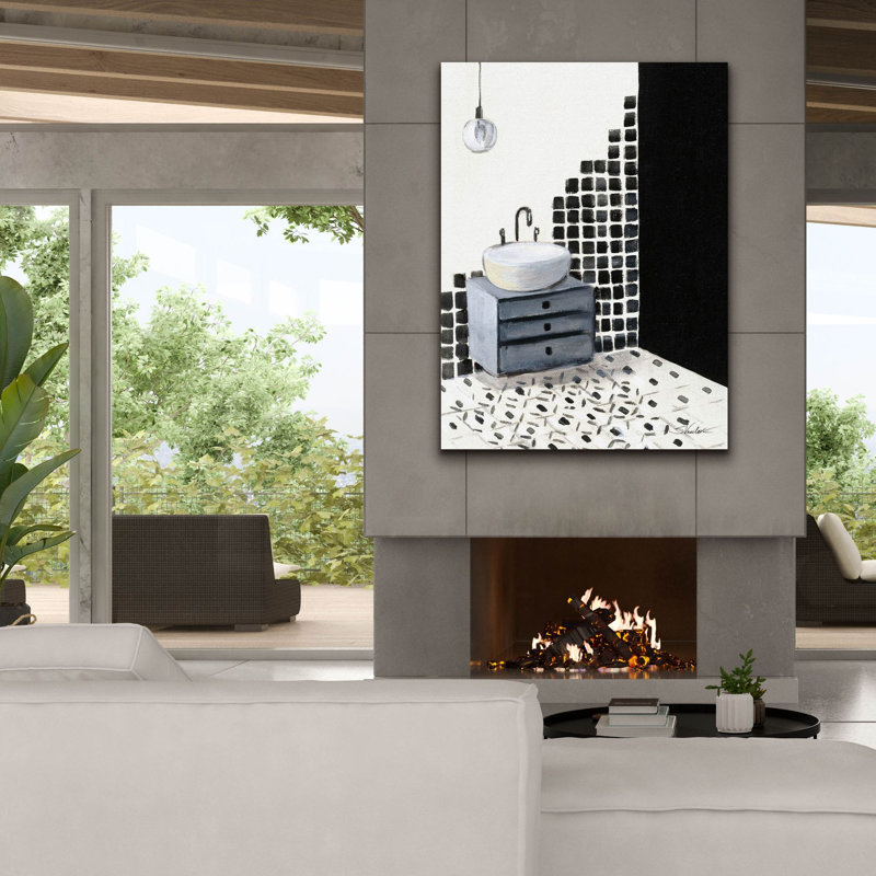 Toile épique Graffiti «Bathroom Patterns 2» par Silvia Vassileva, art mural 40 po x 54 po, H 54 po x l 40 po